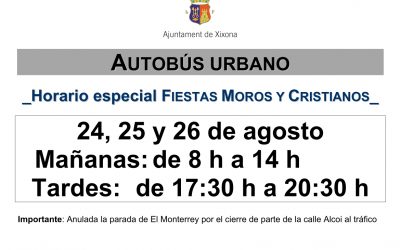 Horari especial autobús urbà