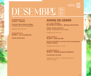 Agenda cultural de desembre